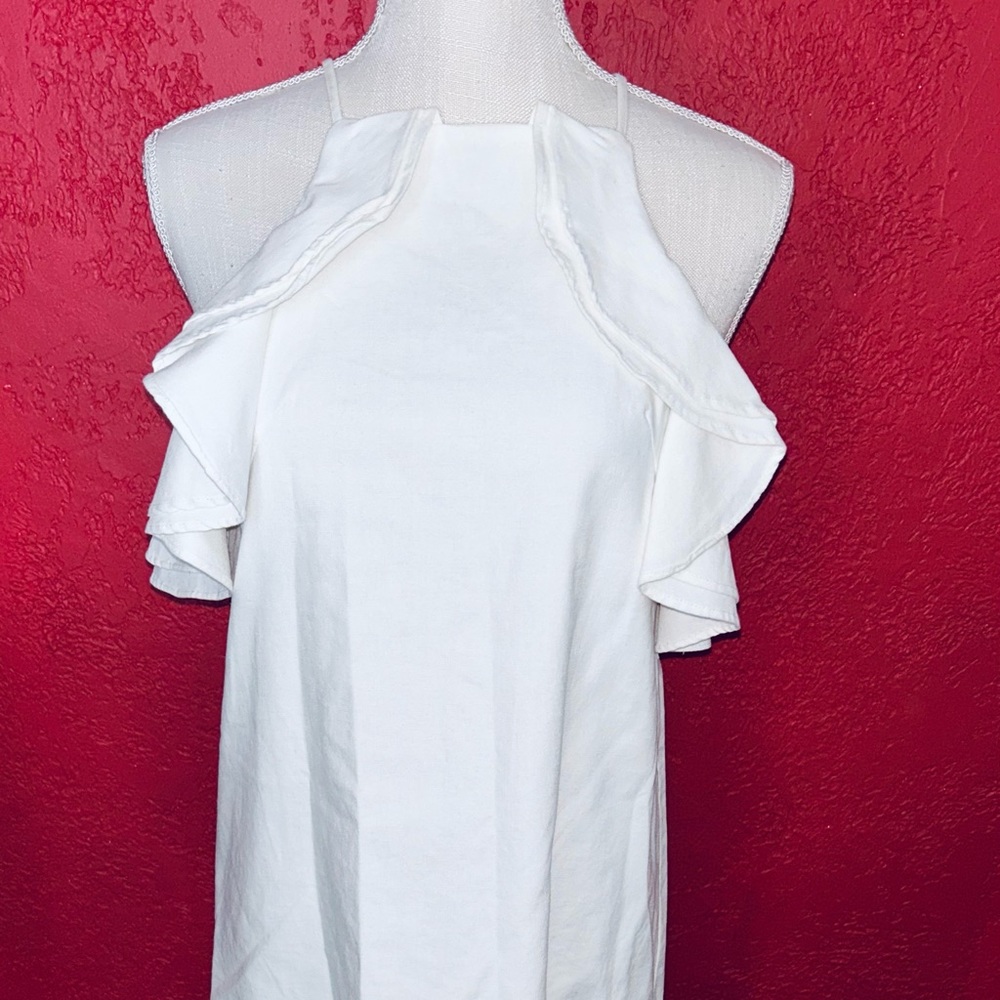 Womens white linen sleeveless dress NWT awesome dress size small